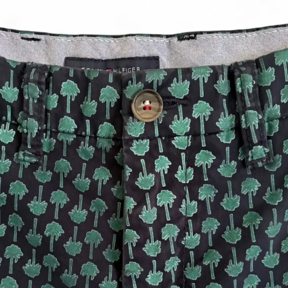 Tommy Hilfiger Flex PGA Golf Shorts Mens 31 Navy Palm Tree Print Performance